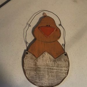 Easter chick wooden hanging